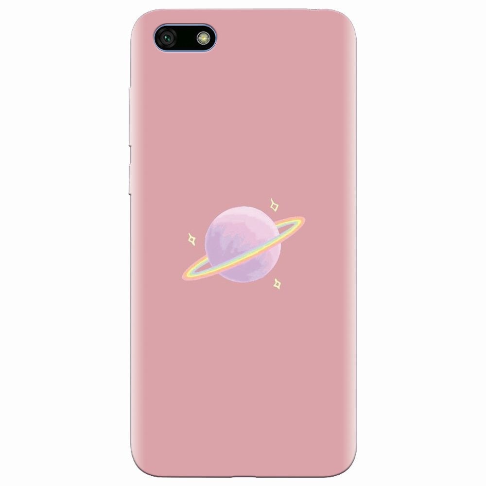 Husa silicon pentru Huawei Y5 2018, Saturn On Pink