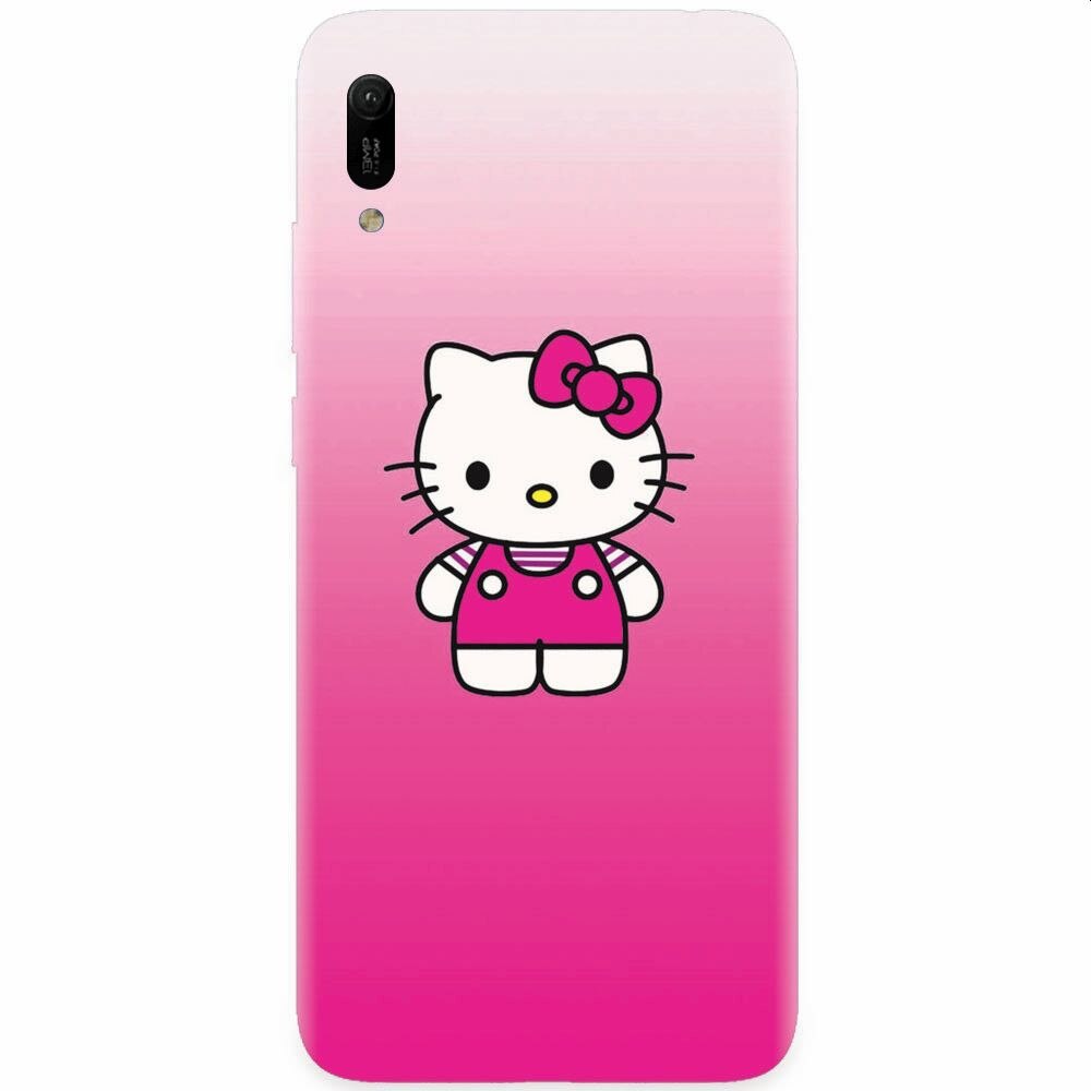 Husa silicon pentru Huawei Y6 2019, Cute Pink Catty