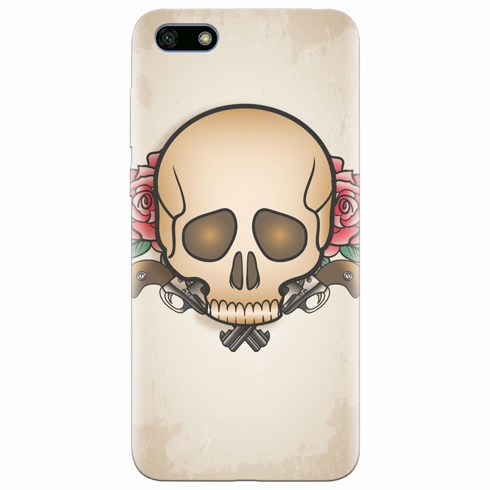 Husa silicon pentru Huawei Y5 2018, Skulls And Roses