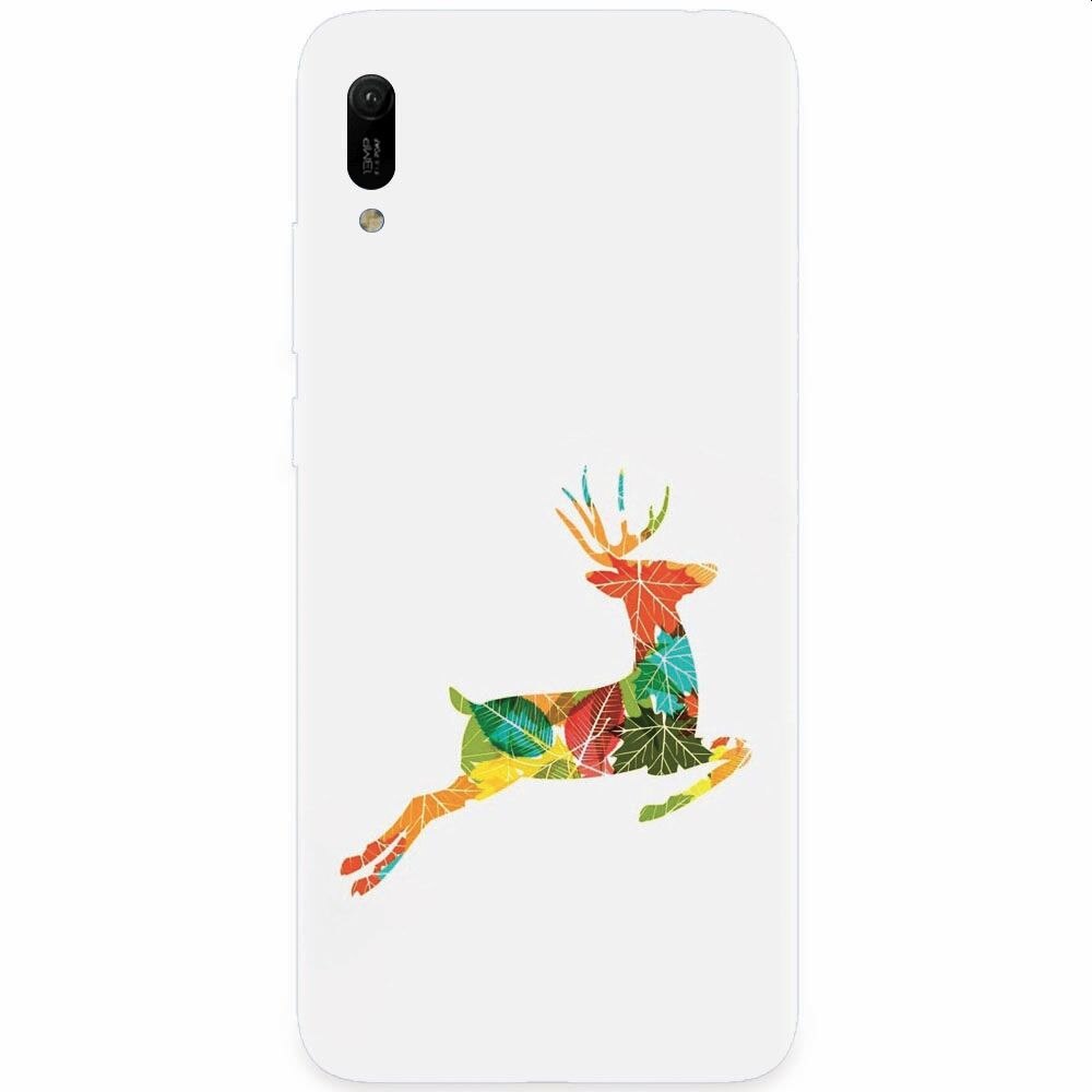 Husa silicon pentru Huawei Y6 2019, Colorful Reindeer Jump Illustration