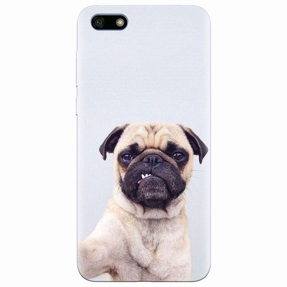 Husa silicon pentru Huawei Y5 2018, Simple Pug Selfie