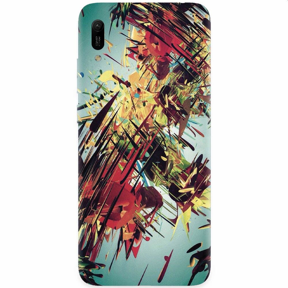 Husa silicon pentru Huawei Y6 2019, Complex Abstract Colorful 3D Drawing