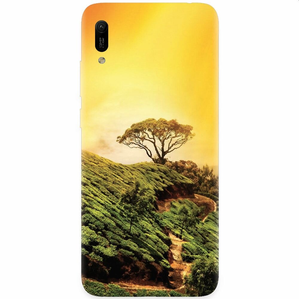 Husa silicon pentru Huawei Y6 2019, Hill Top Tree Golden Light