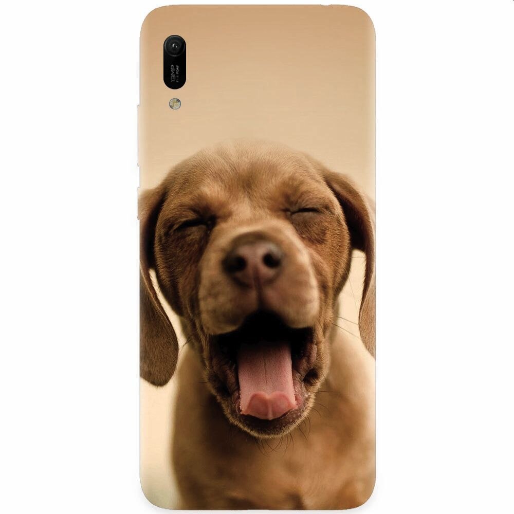 Husa silicon pentru Huawei Y6 2019, Cute Yawning Puppy
