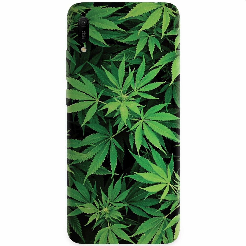 Husa silicon pentru Huawei Y6 2019, Green Leaf Pattern