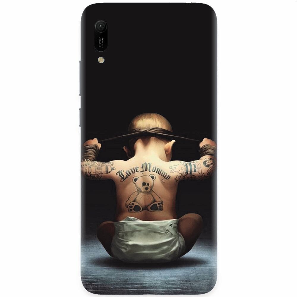 Husa silicon pentru Huawei Y6 2019, Body Builder Cute Baby Tattoo