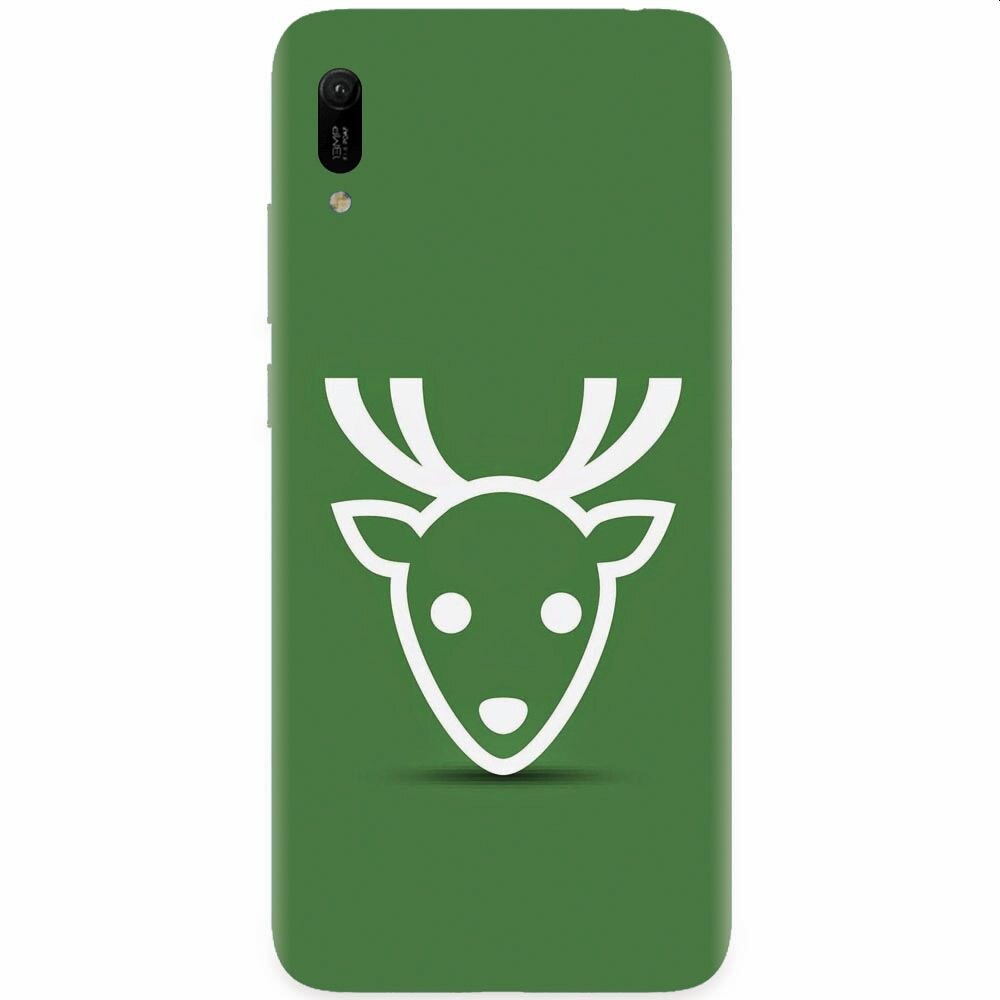 Husa silicon pentru Huawei Y6 2019, Minimal Reindeer Illustration Green