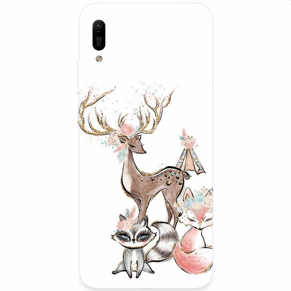 Husa silicon pentru Huawei Y6 2019, Foxs And Deer