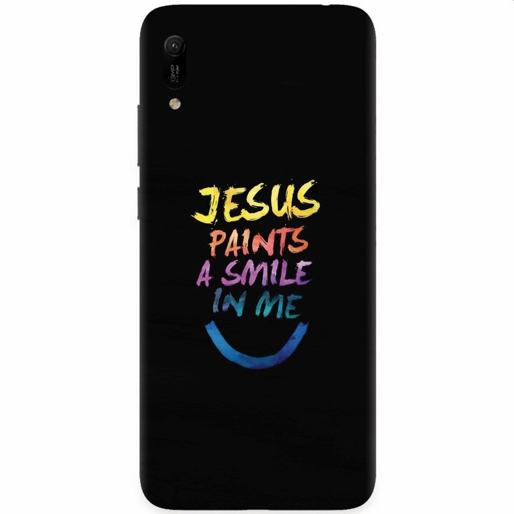 Husa silicon pentru Huawei Y6 2019, Jesus Paints A Smile In Me