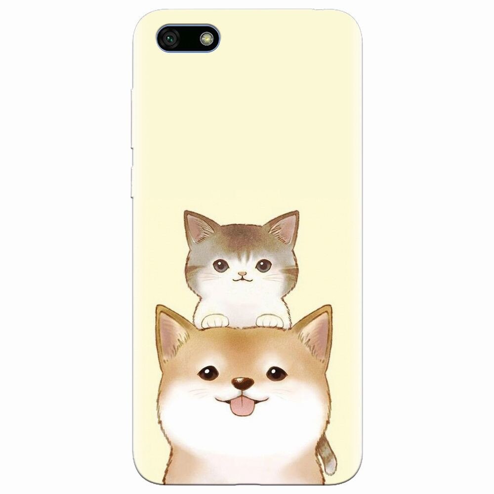 Husa silicon pentru Huawei Y5 2018, Two Cat