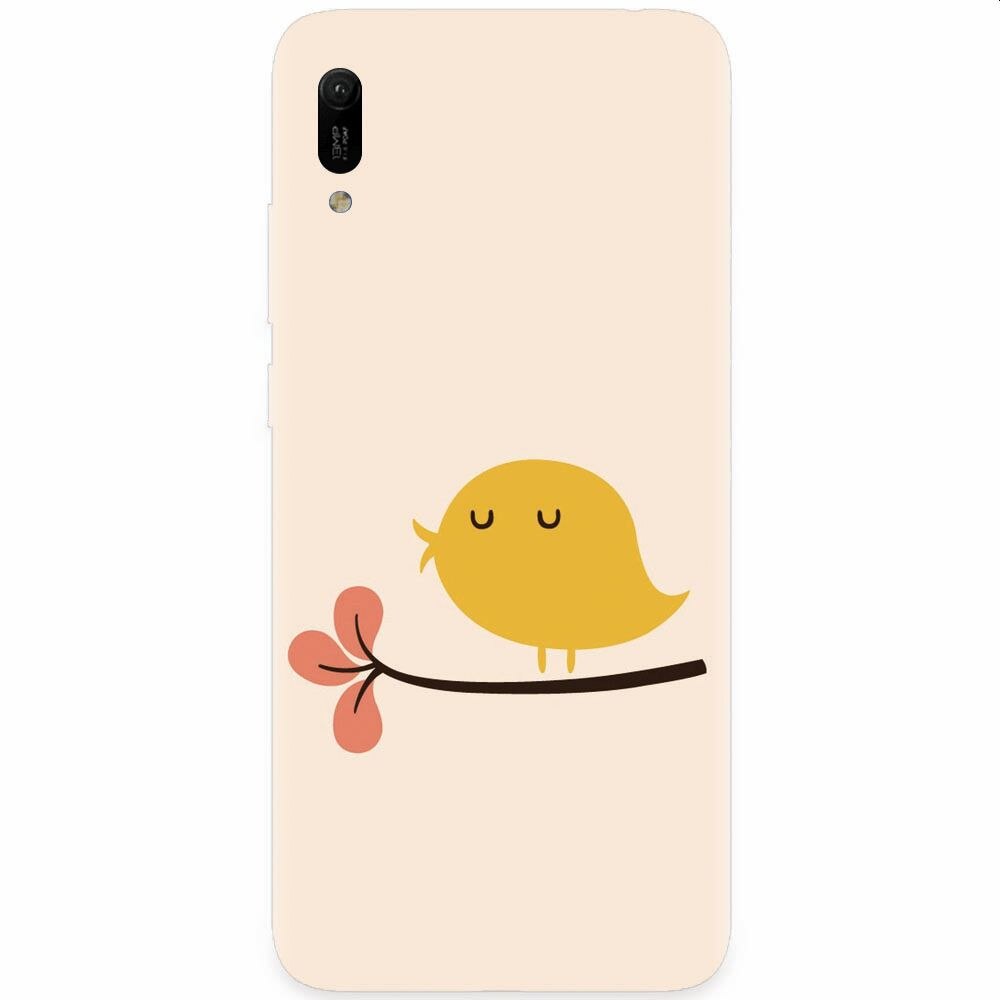 Husa silicon pentru Huawei Y6 2019, Flat Minimal Cute Bird Illustration
