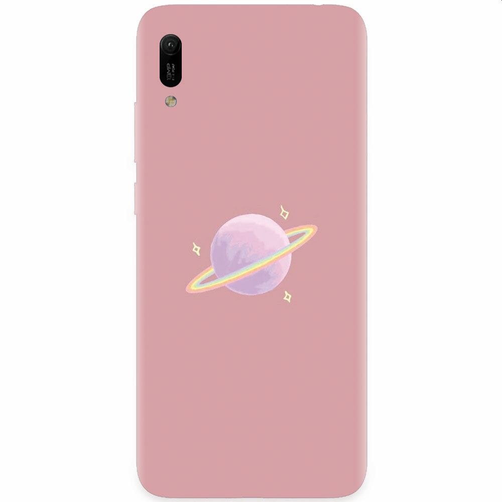 Husa silicon pentru Huawei Y6 2019, Saturn On Pink
