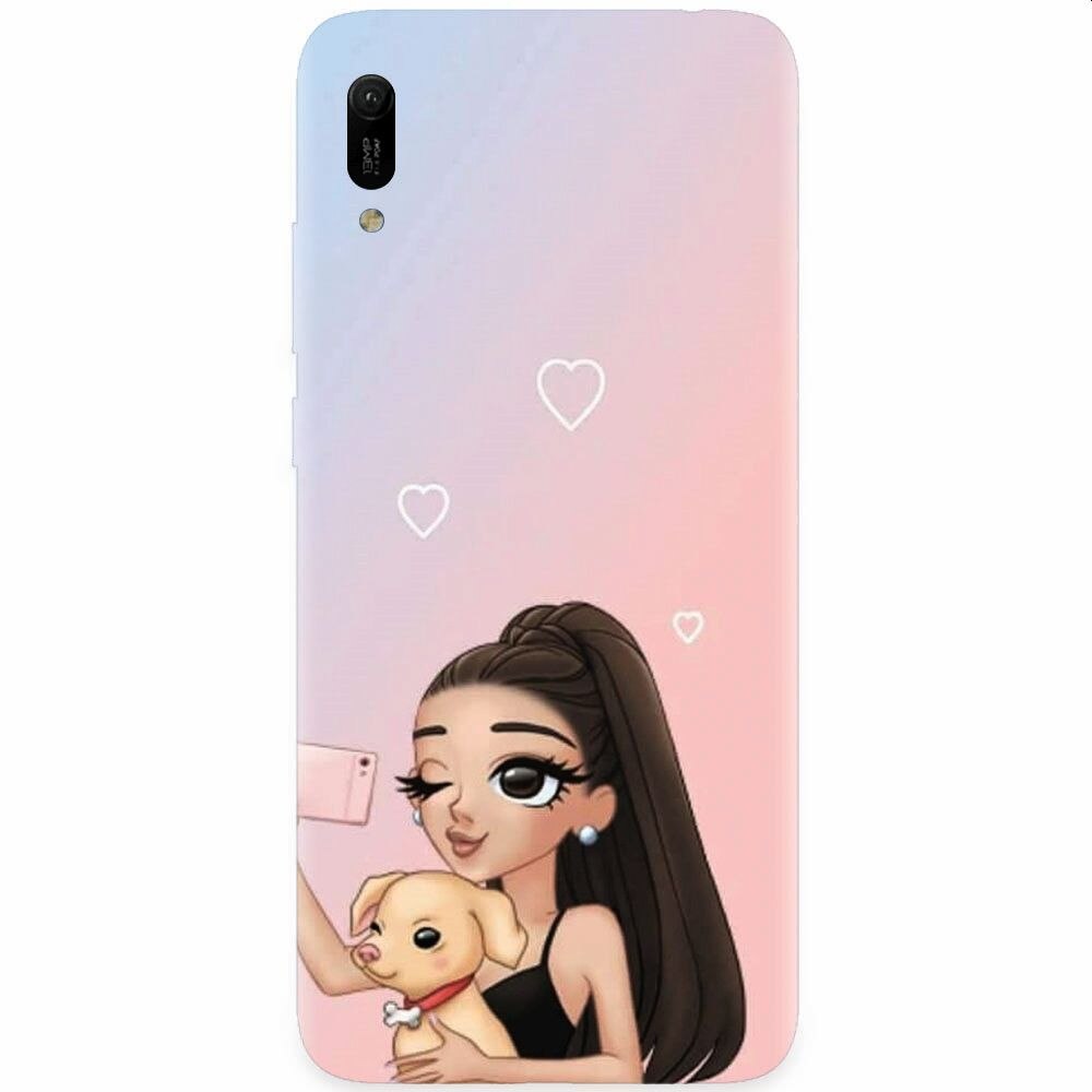 Husa silicon pentru Huawei Y6 2019, Selfie With Sweet Dog