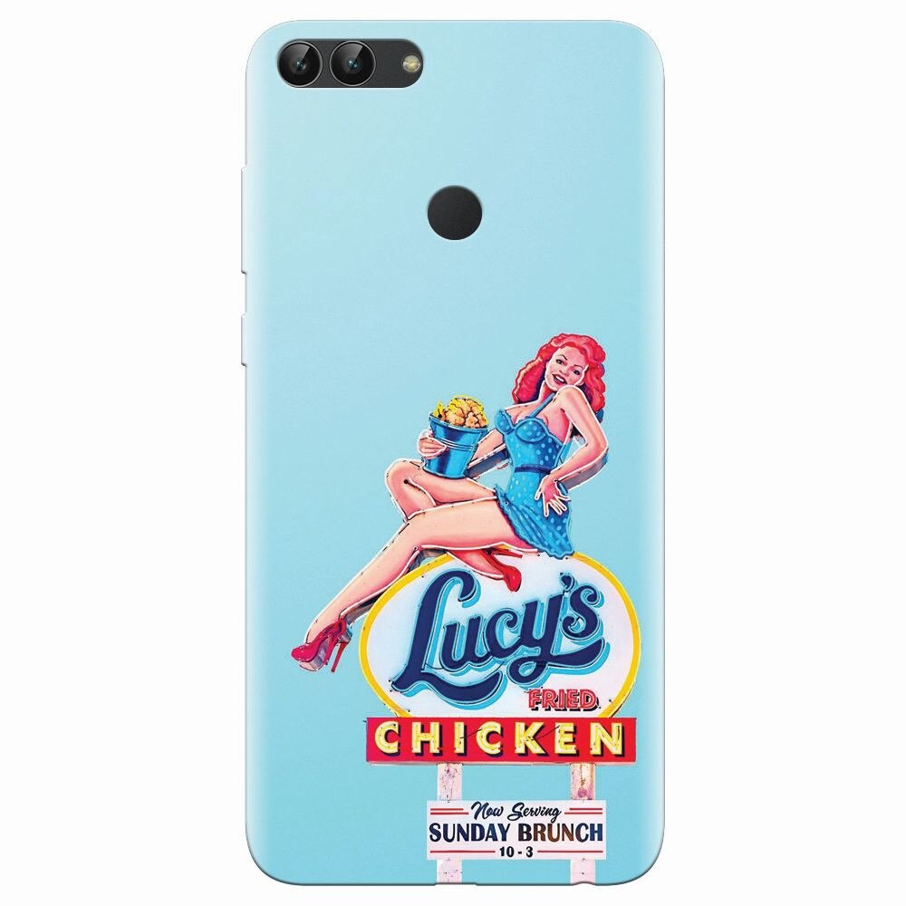Husa silicon pentru Huawei P Smart, American Vintage Restaurant Sign