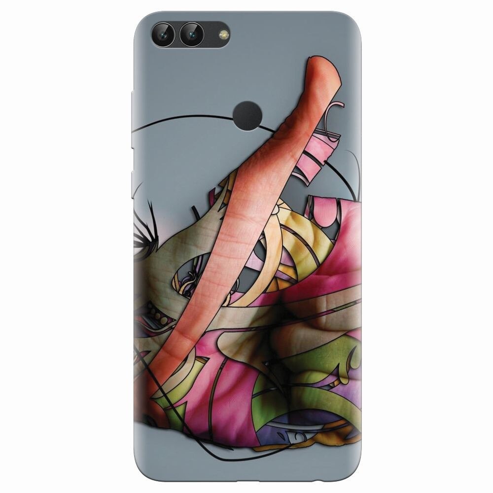 Husa silicon pentru Huawei P Smart, Abstract Minimalistic Hands