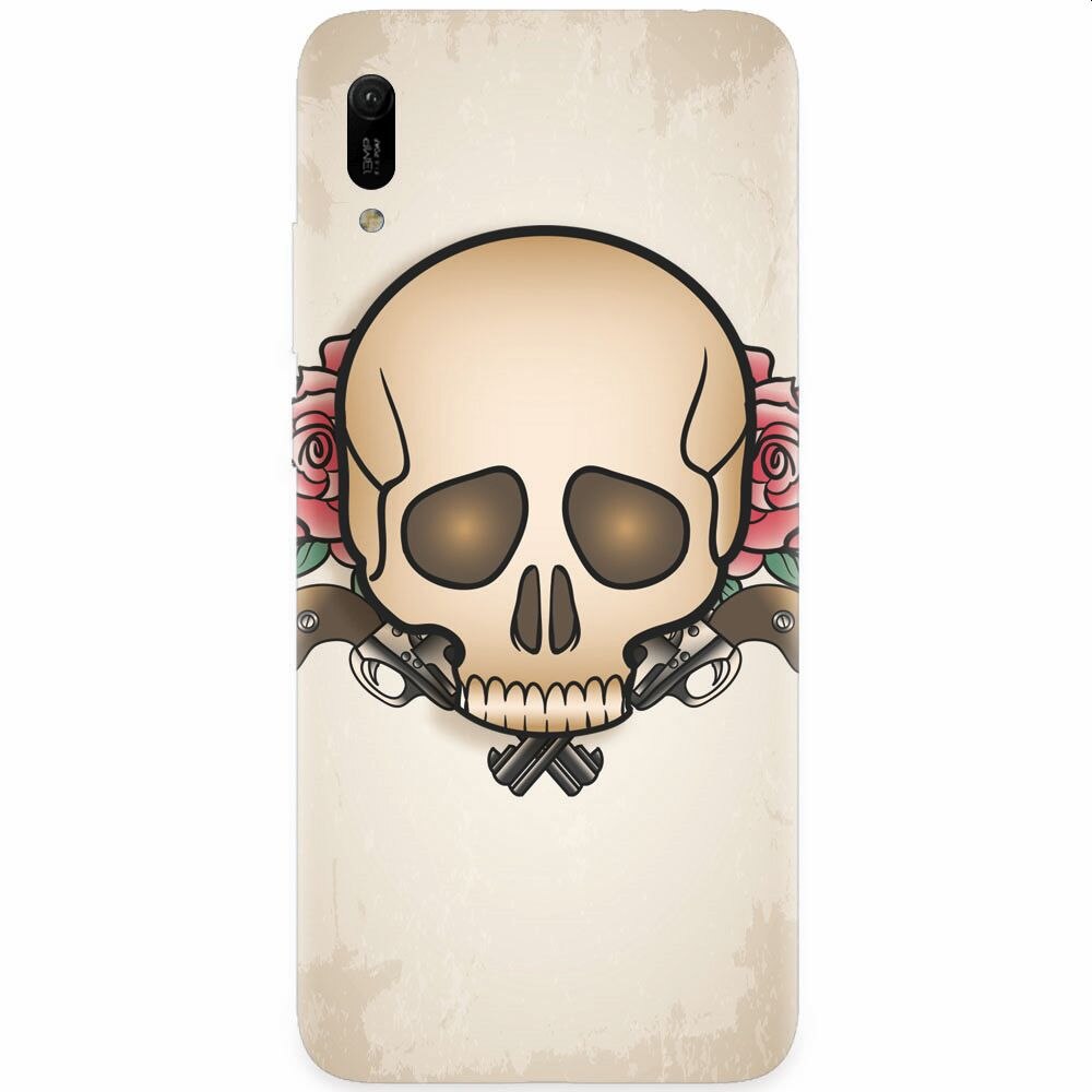 Husa silicon pentru Huawei Y6 2019, Skulls And Roses