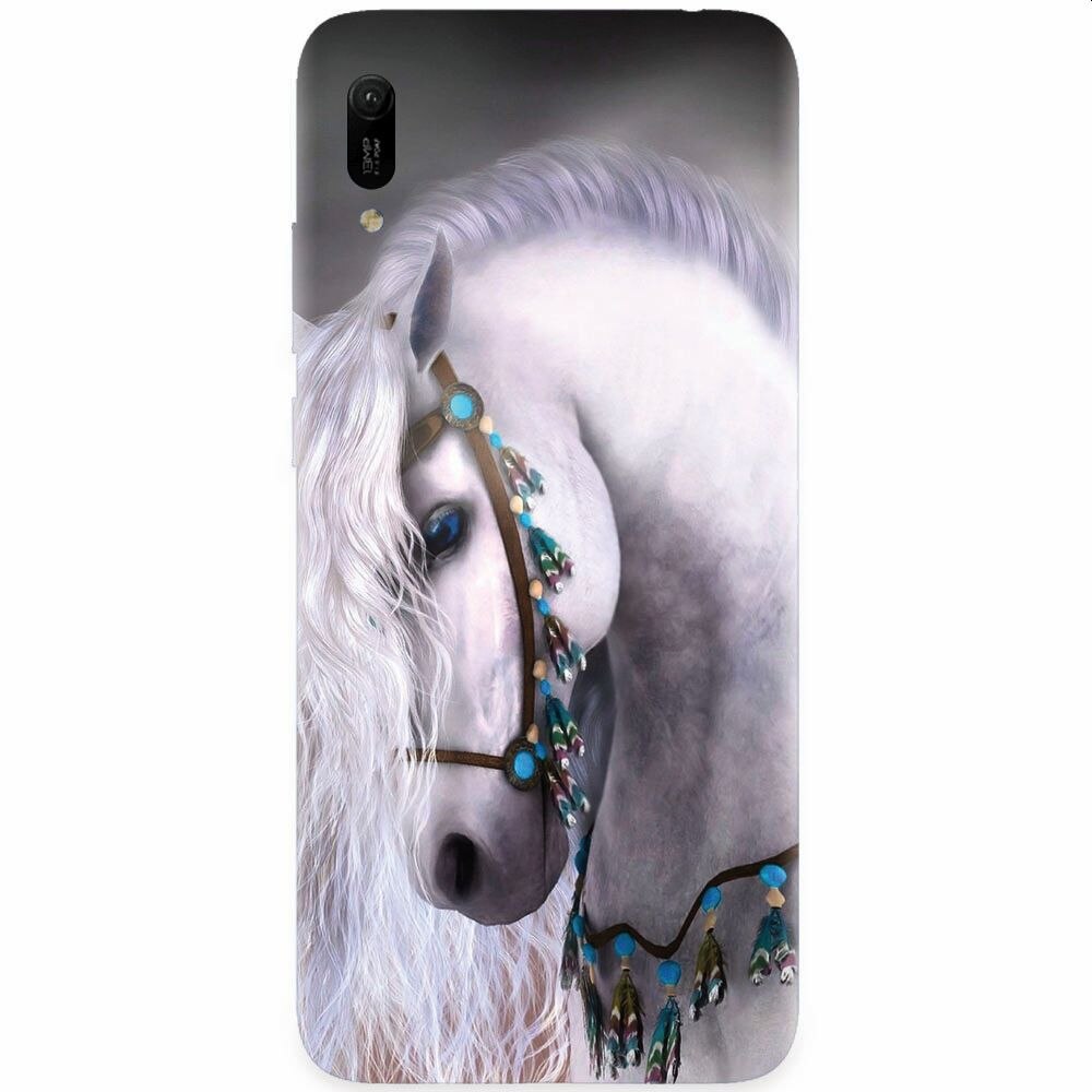 Husa silicon pentru Huawei Y6 2019, White Horse