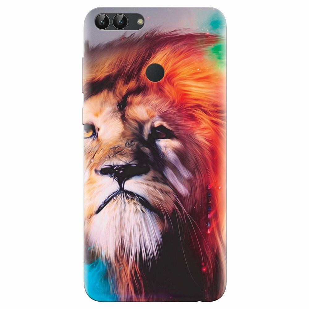 Husa silicon pentru Huawei P Smart, Awesome Art Of Lion