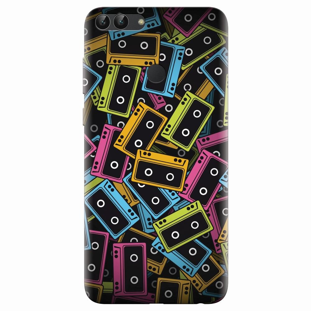 Husa silicon pentru Huawei P Smart, Audio Cassette Color Vector