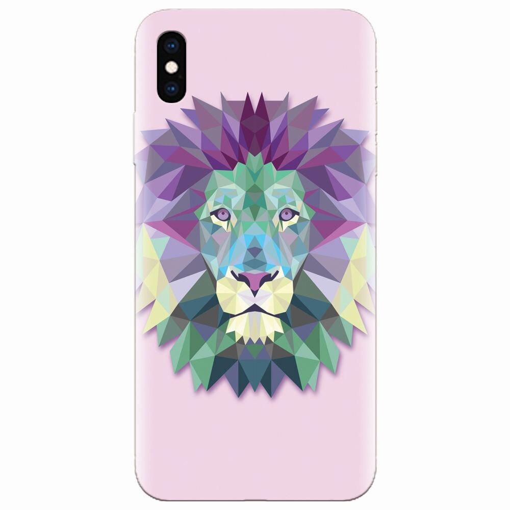 Husa silicon pentru Apple Iphone XS, Polygon Lion