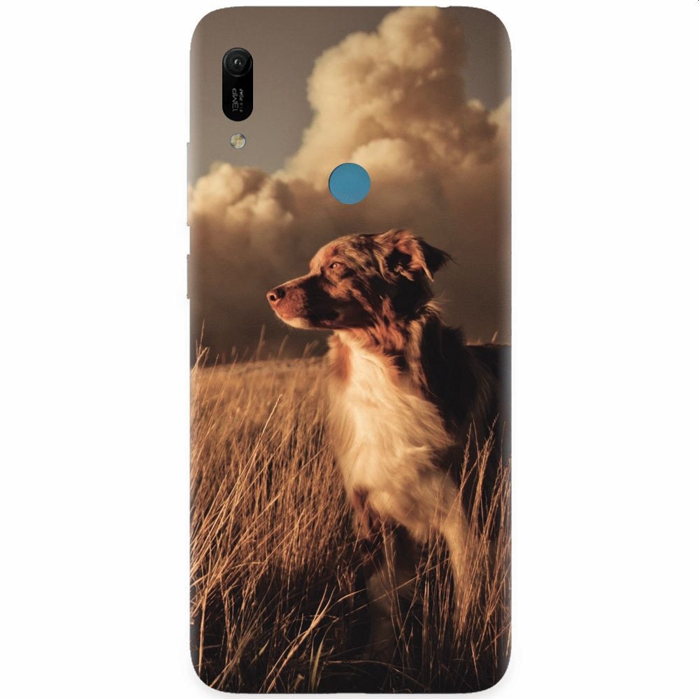 Husa silicon pentru Huawei Y6 Prime 2019, Alone Dog Animal In Grass