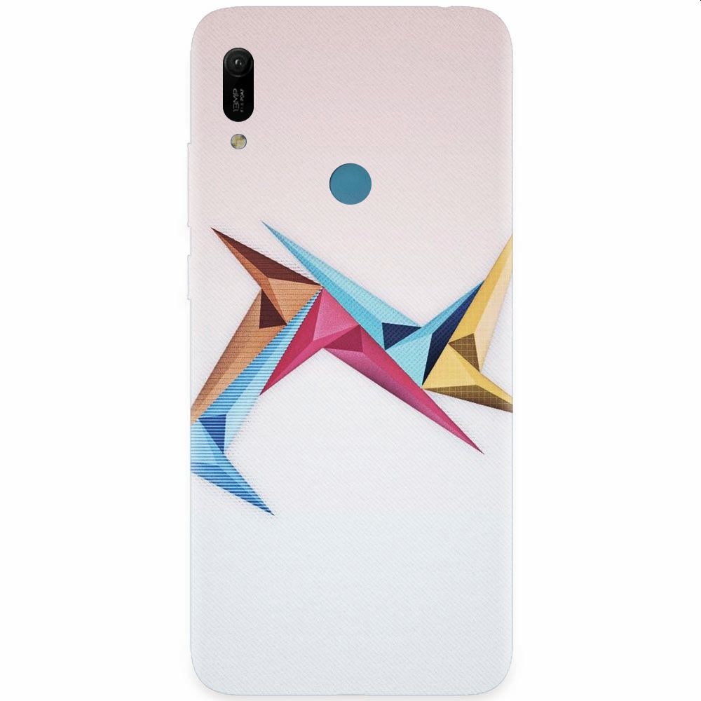 Husa silicon pentru Huawei Y6 Prime 2019, Abstract Minimalistic Colors Triangles