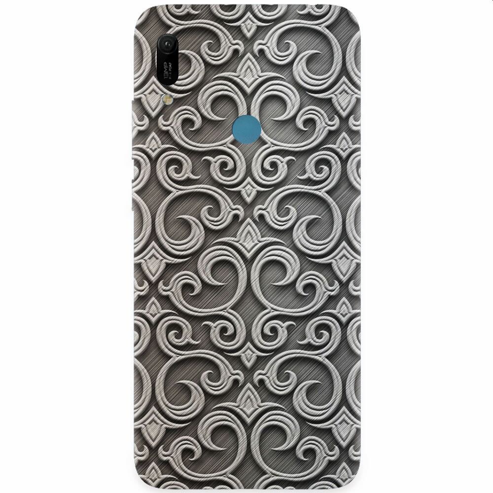 Husa silicon pentru Huawei Y6 Prime 2019, Baroque Silver Pattern