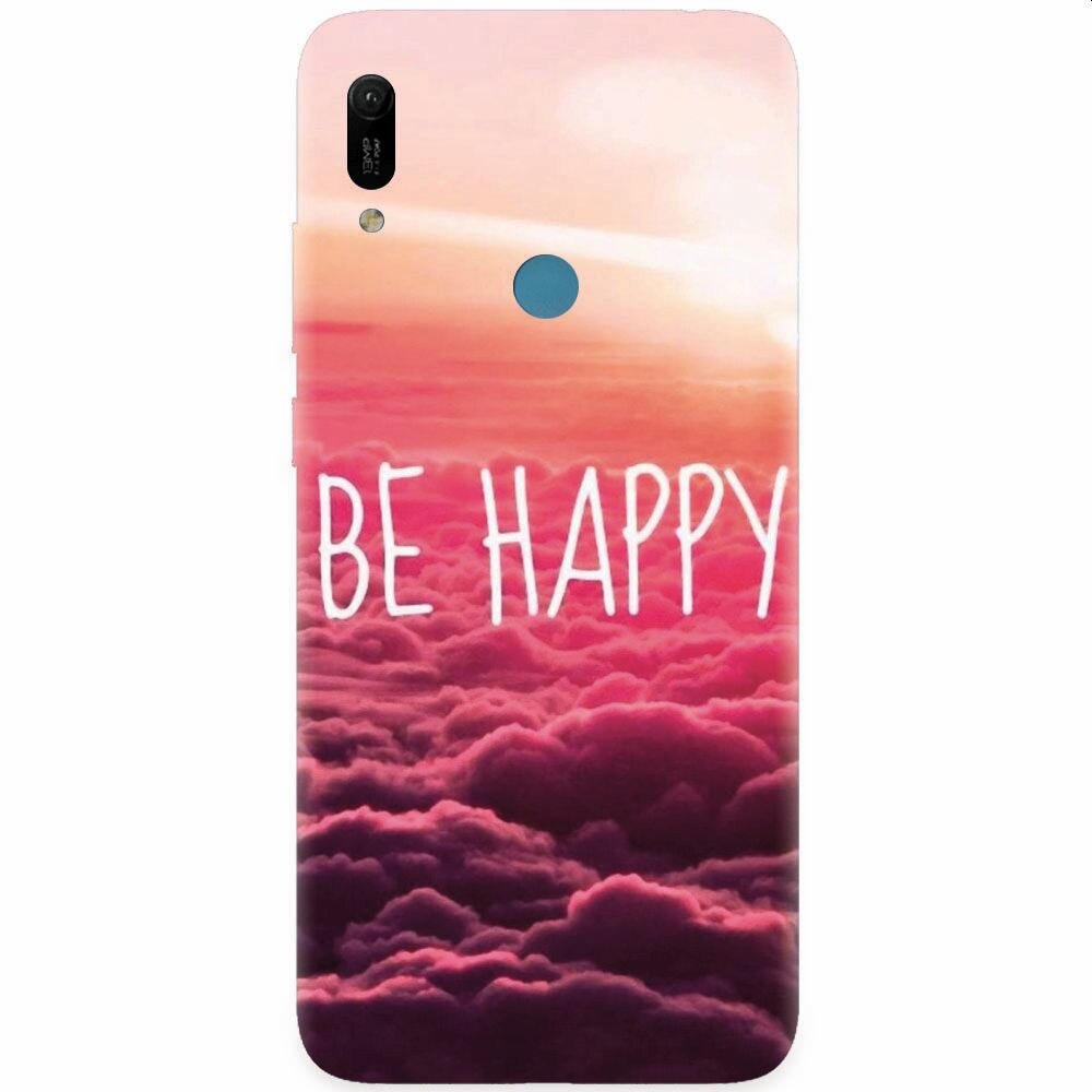Husa silicon pentru Huawei Y6 Prime 2019, Be Happy Puffy Clouds