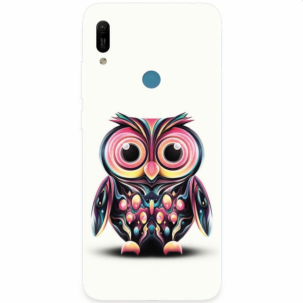 Husa silicon pentru Huawei Y6 Prime 2019, Colorful Owl Illustration