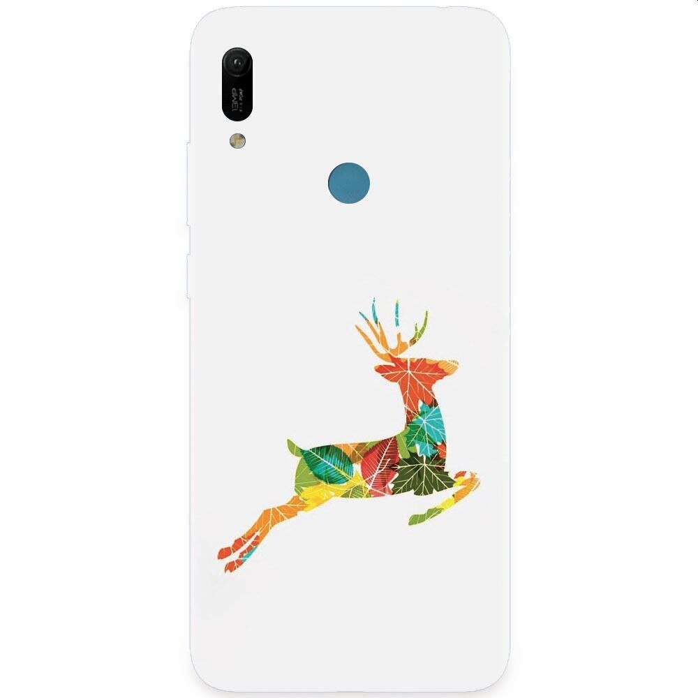 Husa silicon pentru Huawei Y6 Prime 2019, Colorful Reindeer Jump Illustration