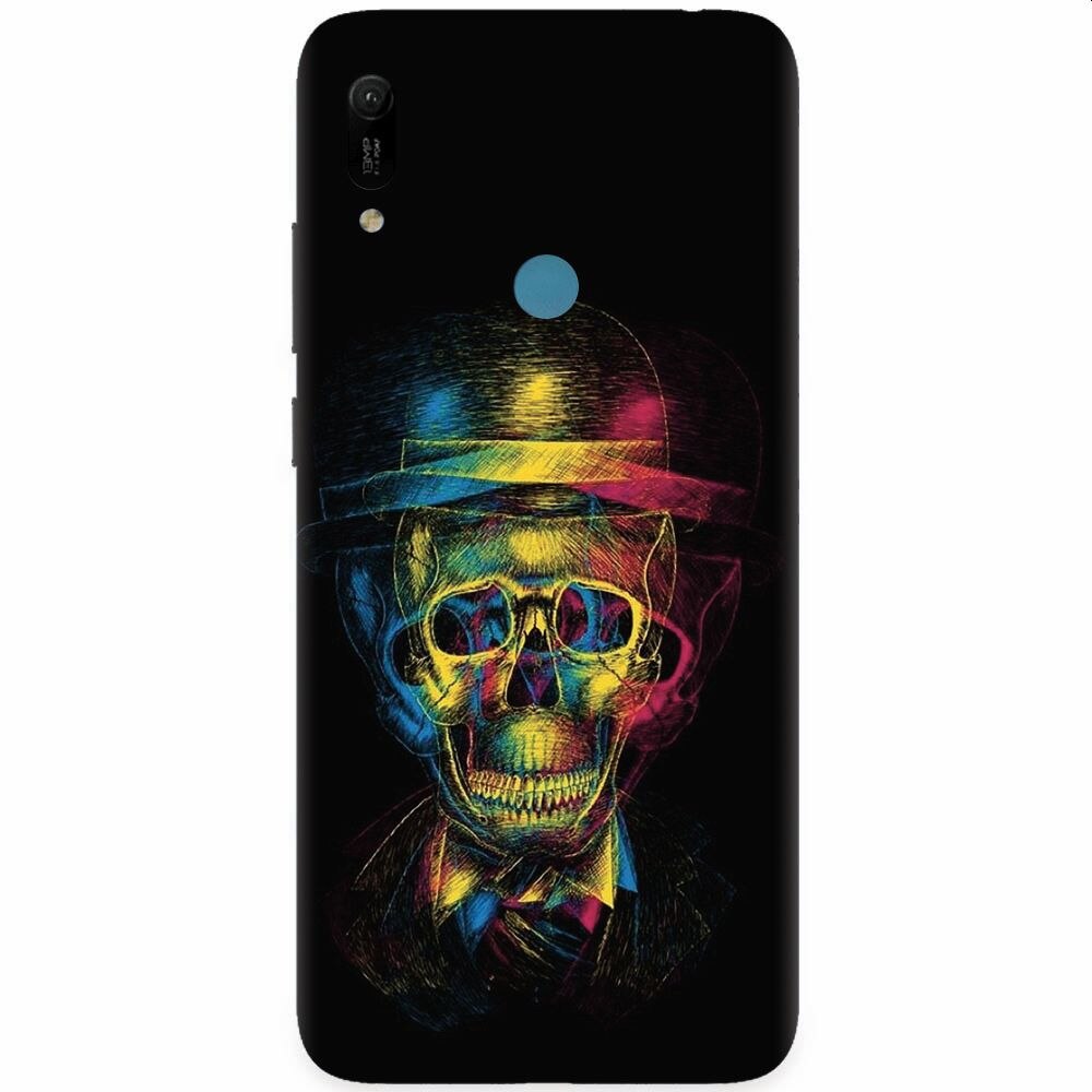 Husa silicon pentru Huawei Y6 Prime 2019, Colorfull skull 3d