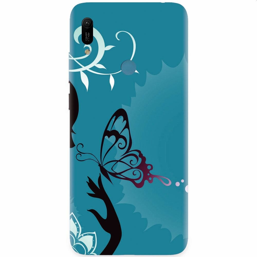 Husa silicon pentru Huawei Y6 Prime 2019, Blue Butterfly