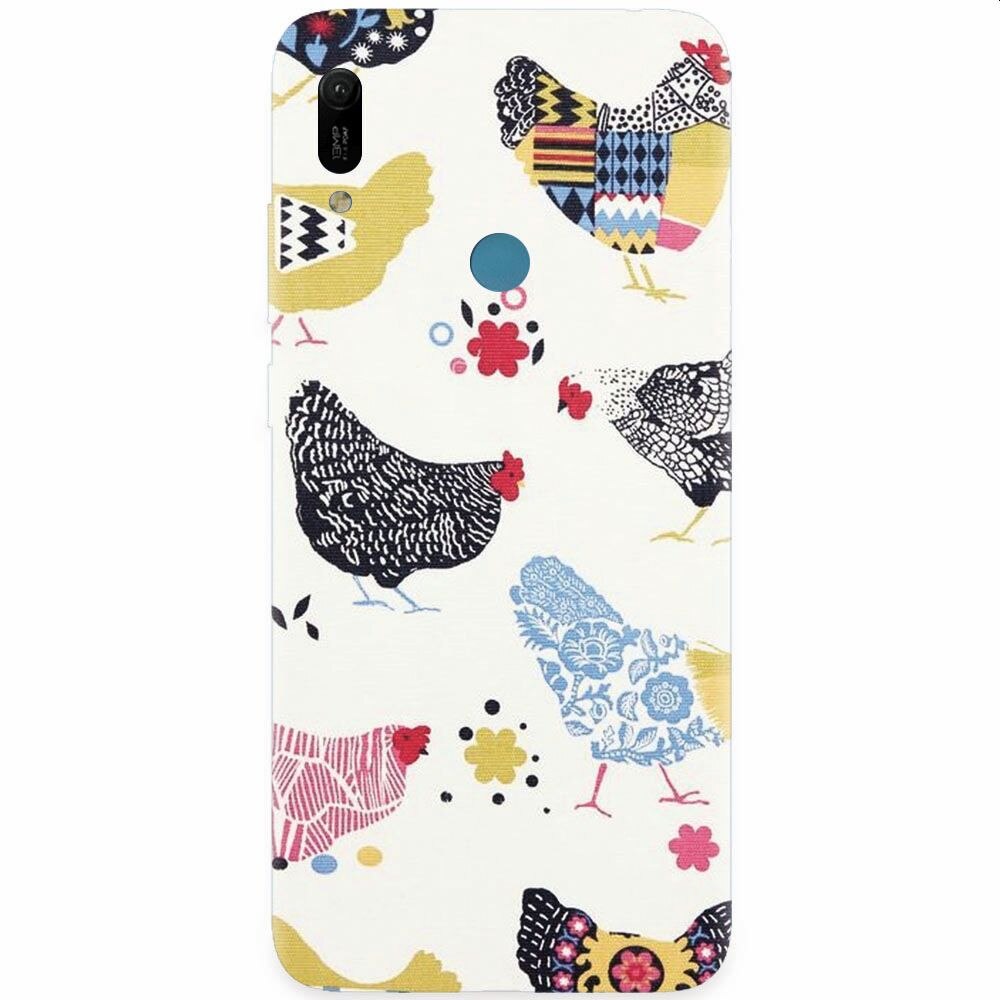 Husa silicon pentru Huawei Y6 Prime 2019, Chickens