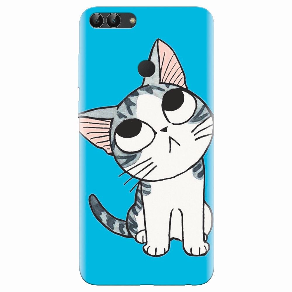 Husa silicon pentru Huawei P Smart, Cat Lovely Cartoon