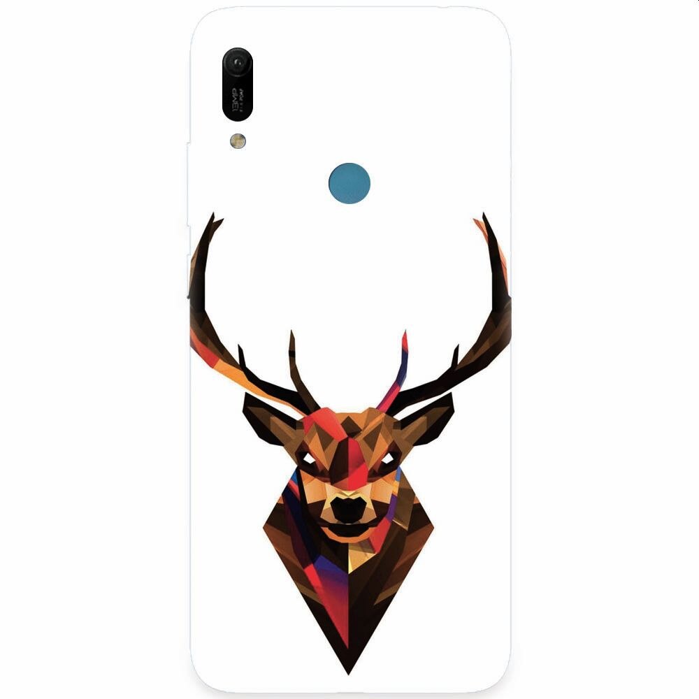 Husa silicon pentru Huawei Y6 Prime 2019, Geometric Tibetan Antelope