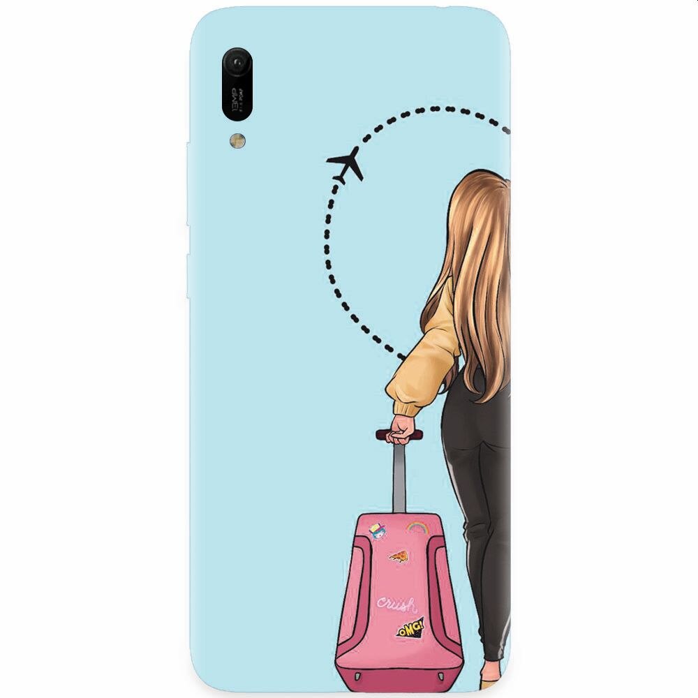 Husa silicon pentru Huawei Y6 2019, Travel Girl