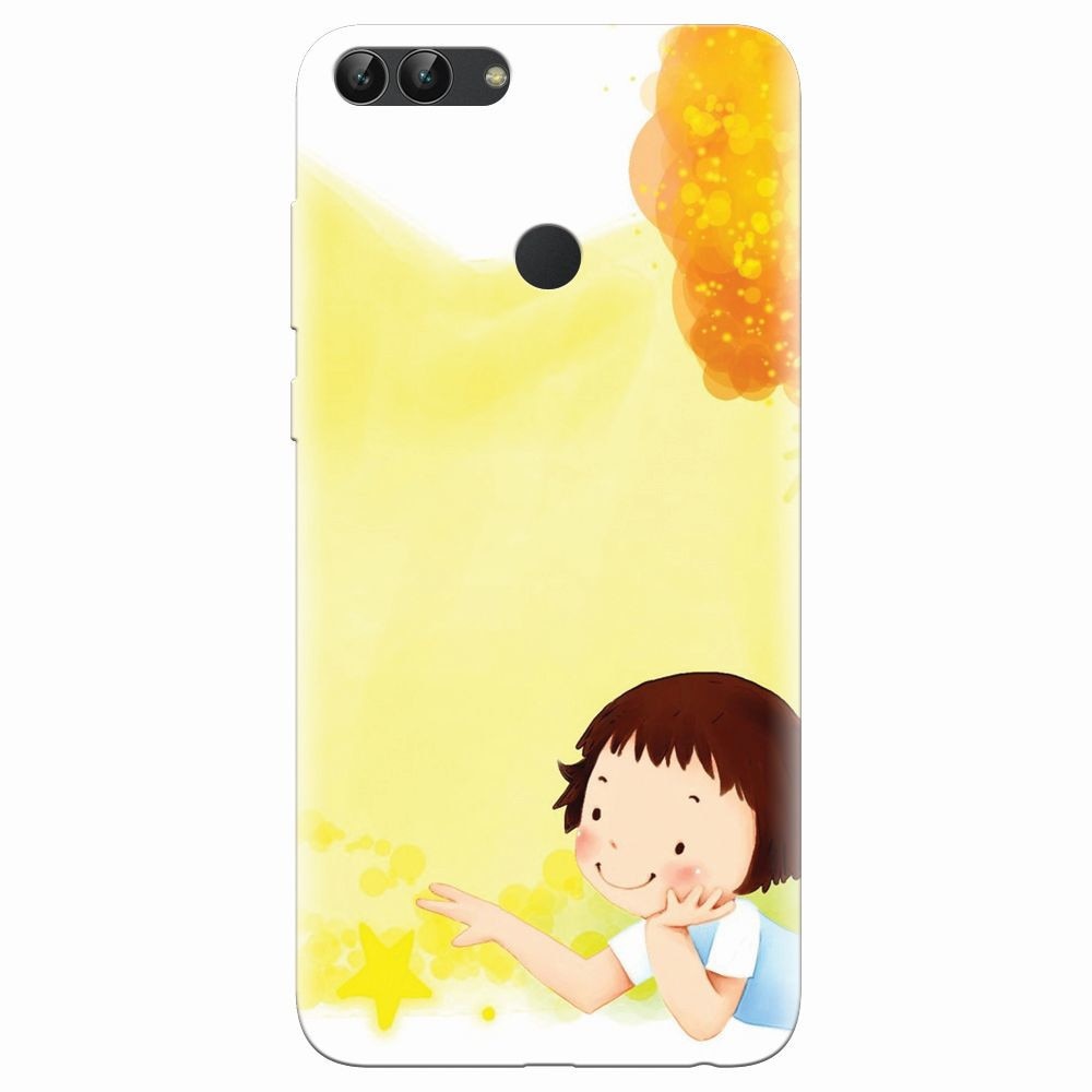 Husa silicon pentru Huawei P Smart, Child Autumn Paint Hd
