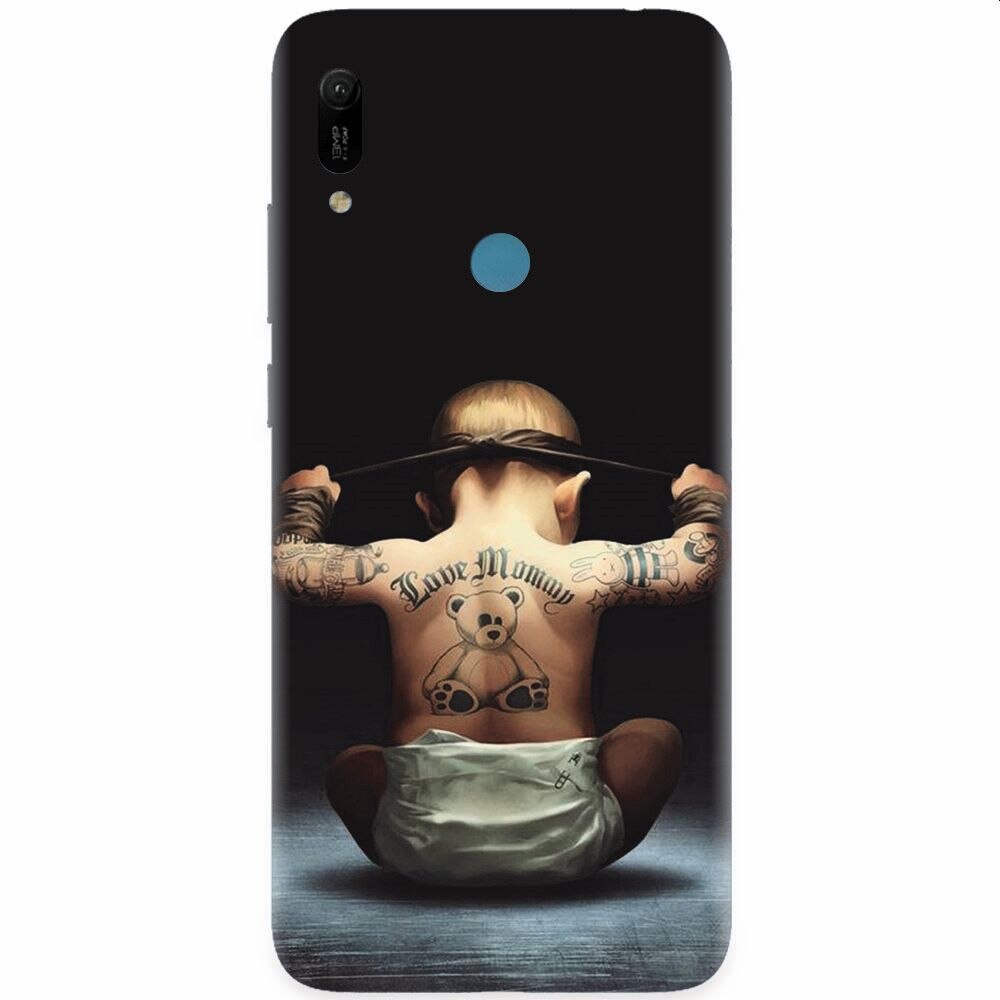 Husa silicon pentru Huawei Y6 Prime 2019, Body Builder Cute Baby Tattoo
