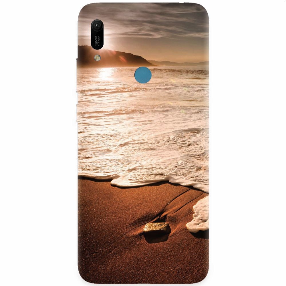 Husa silicon pentru Huawei Y6 Prime 2019, Sunset Foamy Beach Wave