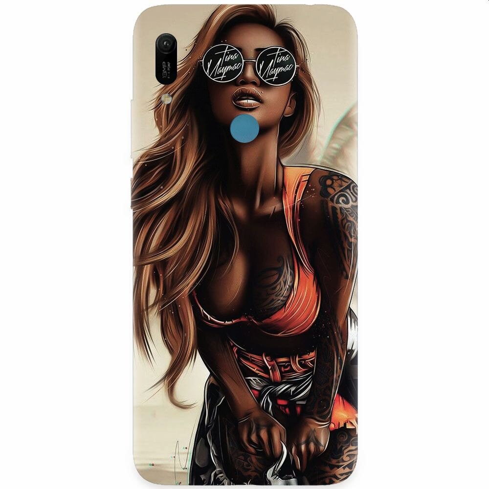 Husa silicon pentru Huawei Y6 Prime 2019, Tattoed Girl