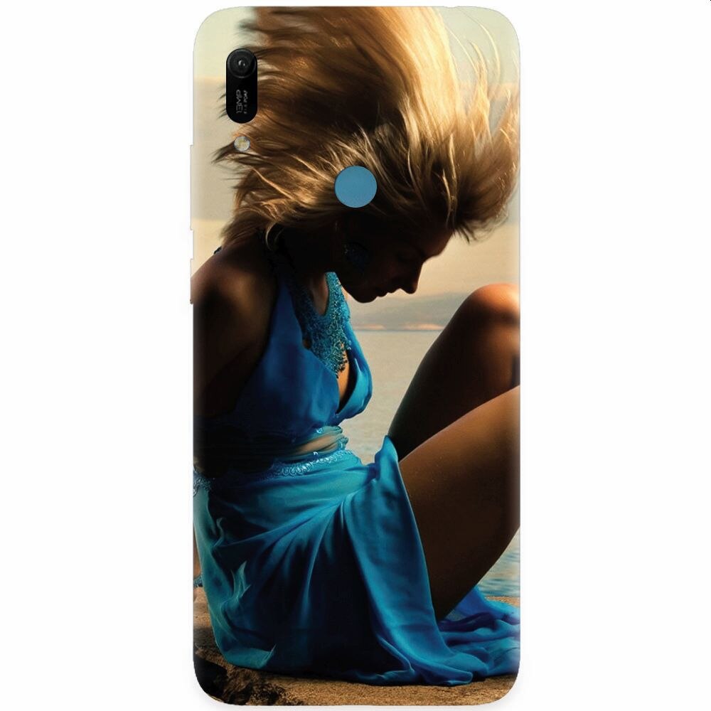 Husa silicon pentru Huawei Y6 Prime 2019, Girl In Blue Dress