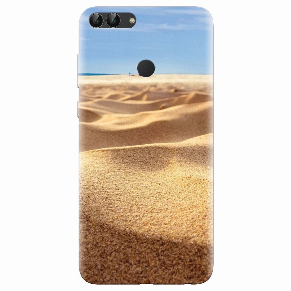 Husa silicon pentru Huawei P Smart, Beach Sand Closeup Holiday