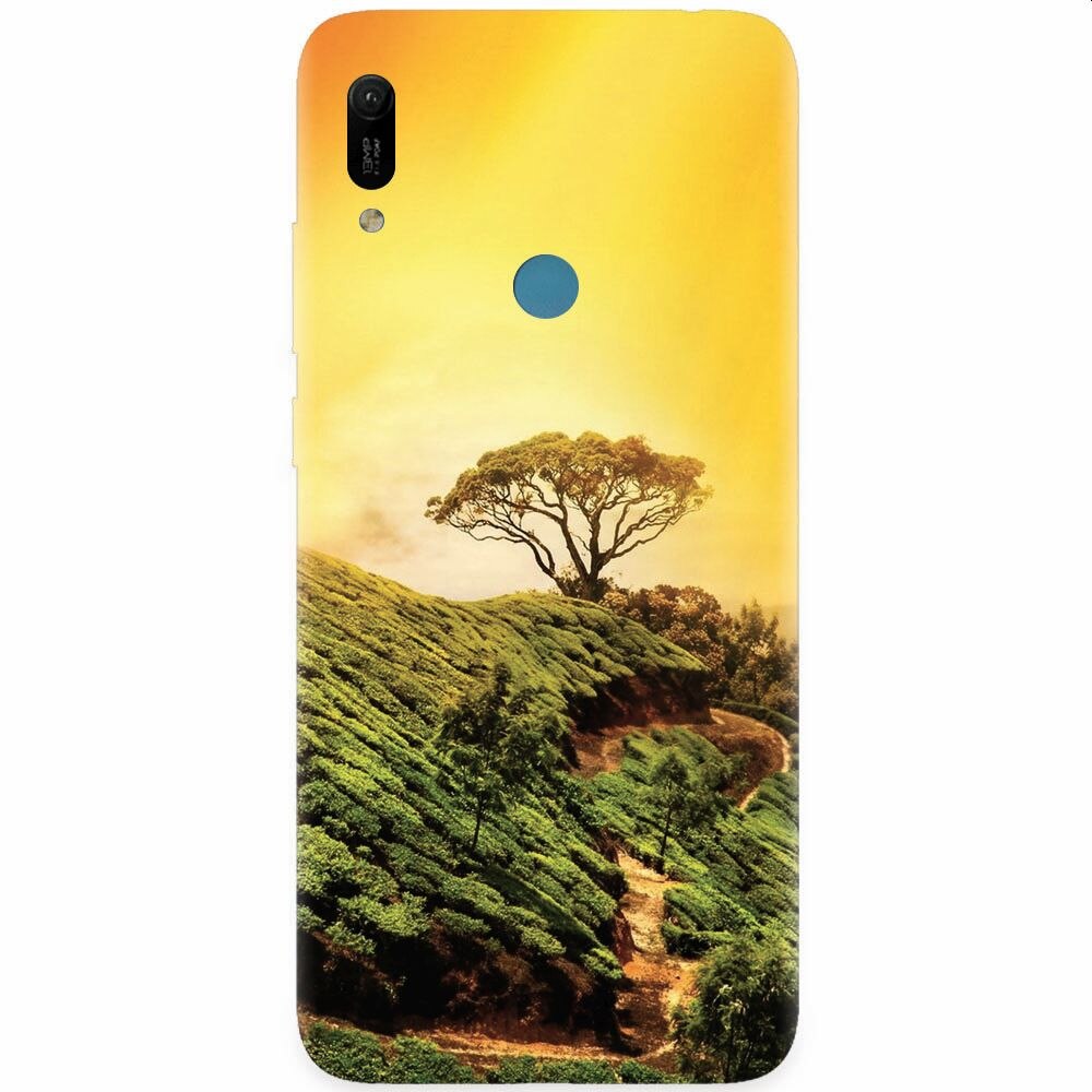 Husa silicon pentru Huawei Y6 Prime 2019, Hill Top Tree Golden Light