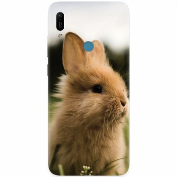Husa silicon pentru Huawei Y6 Prime 2019, Cute Rabbit In Grass Husa silicon pentru Huawei Y6 Prime 2019, Cute Rabbit In Grass