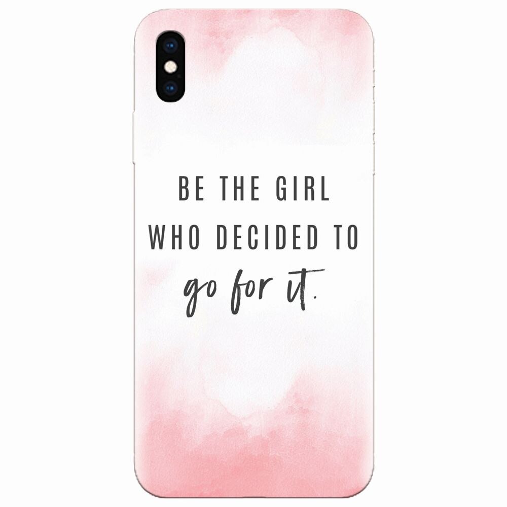 Husa silicon pentru Apple Iphone XS Max, Quotes Pink