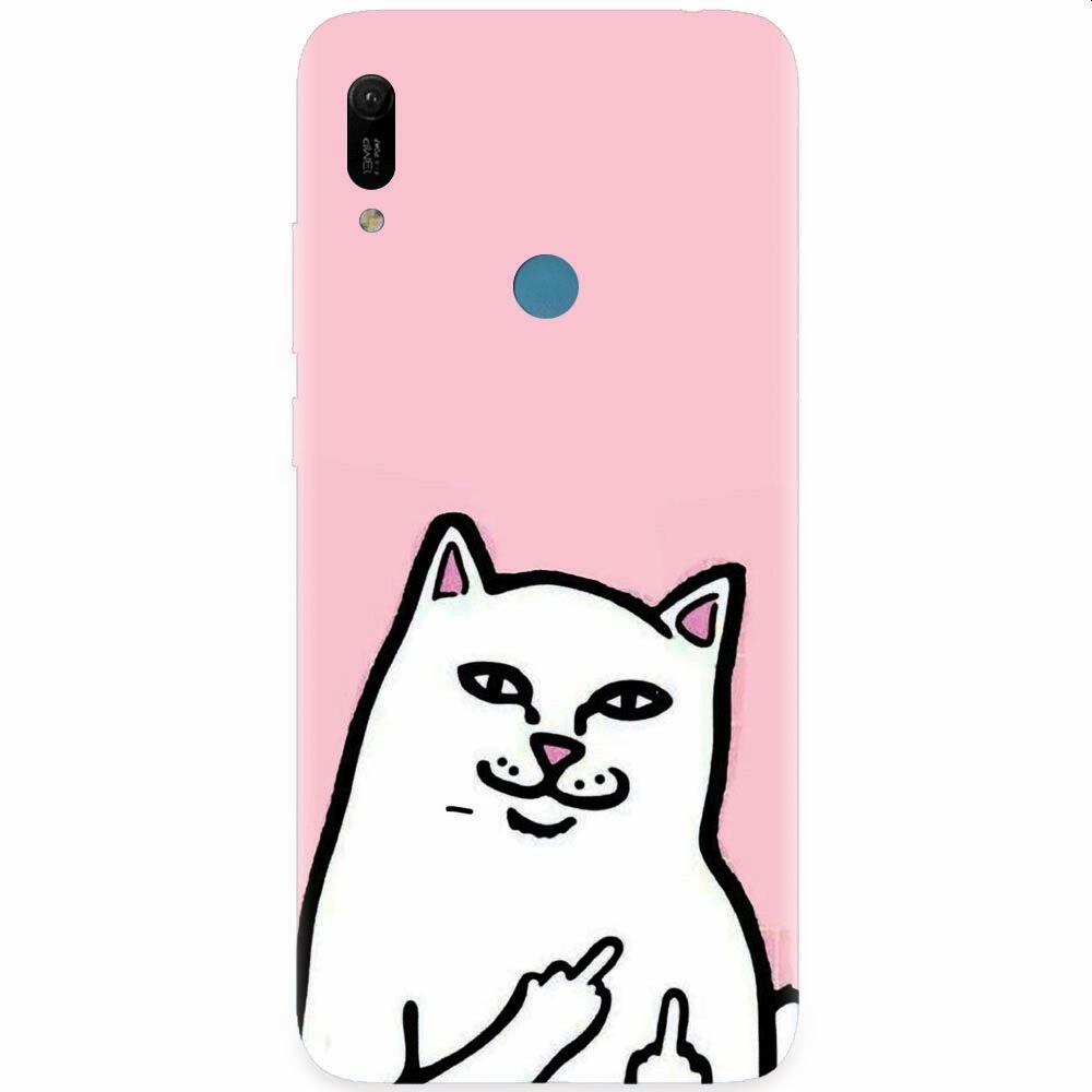 Husa silicon pentru Huawei Y6 Prime 2019, White Cat