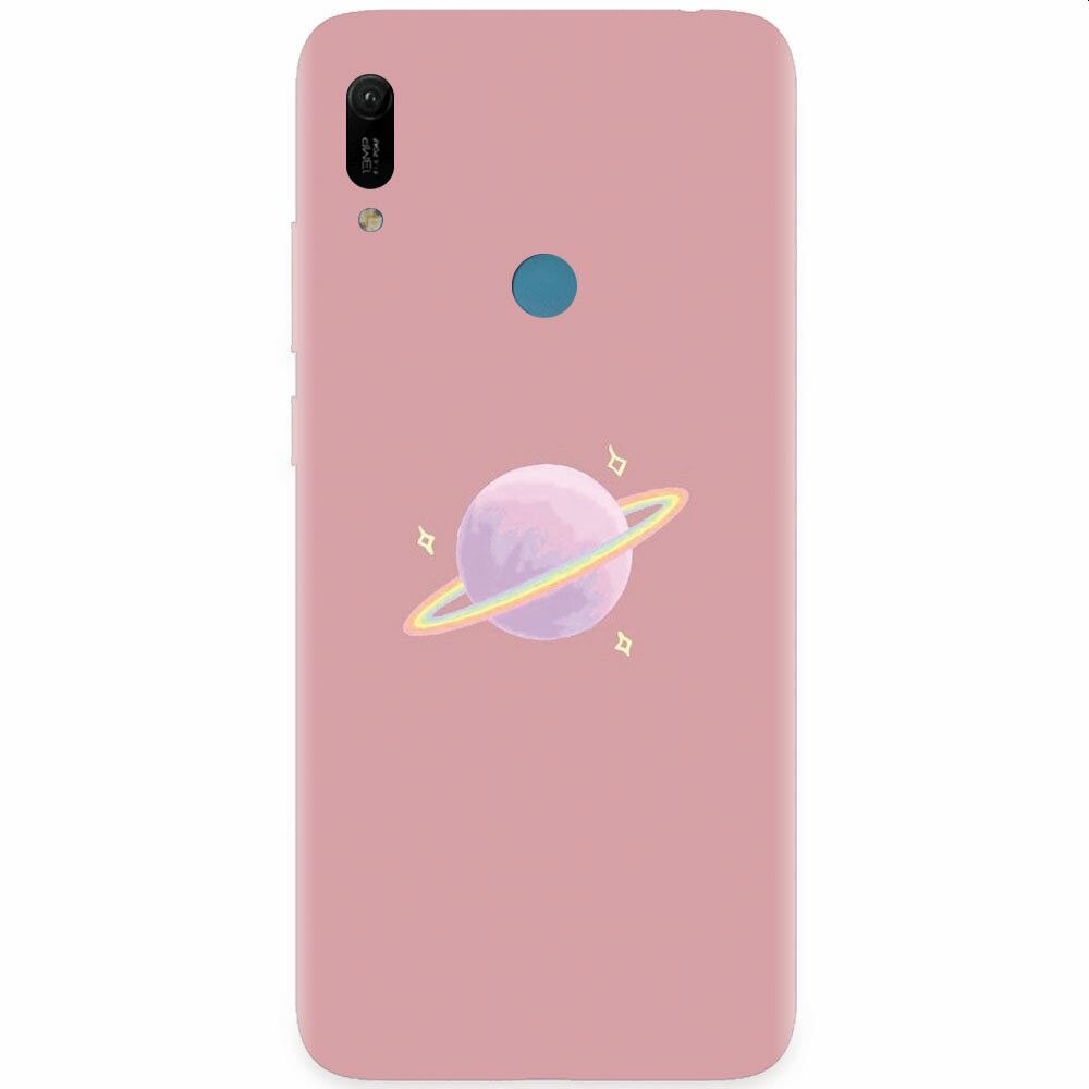 Husa silicon pentru Huawei Y6 Prime 2019, Saturn On Pink