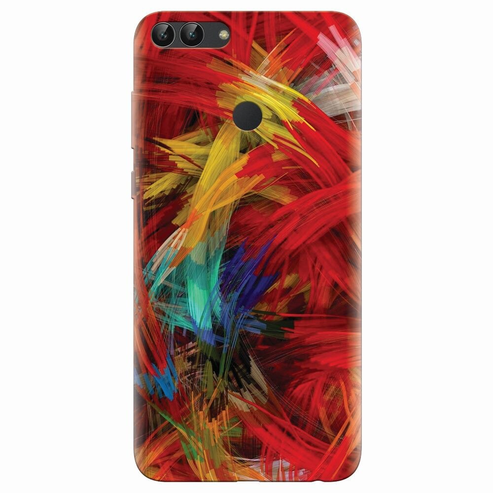 Husa silicon pentru Huawei P Smart, Colorful Digital Painting Strokes