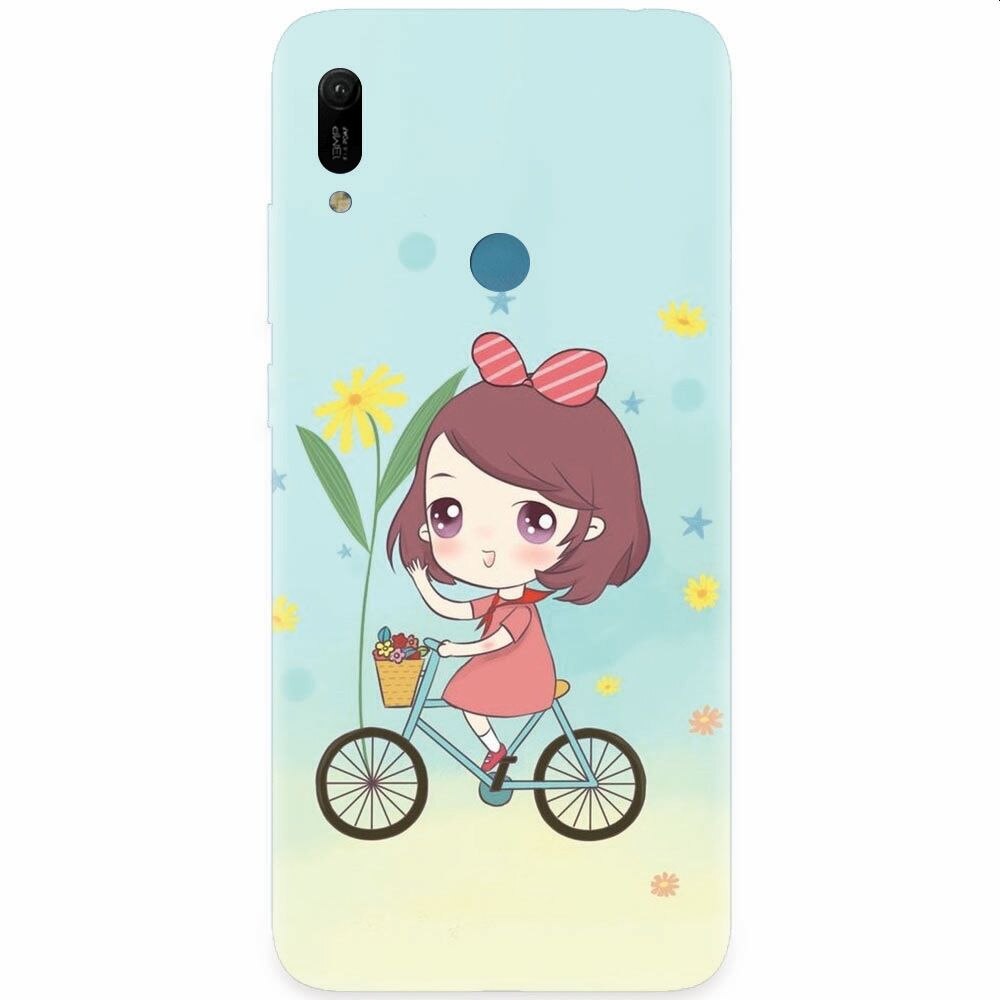 Husa silicon pentru Huawei Y6 Prime 2019, Girl And Bike