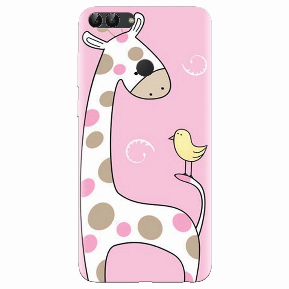 Husa silicon pentru Huawei P Smart, Cute Giraffe